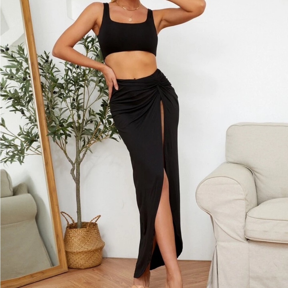 SHEIN tan skirt and top matching set